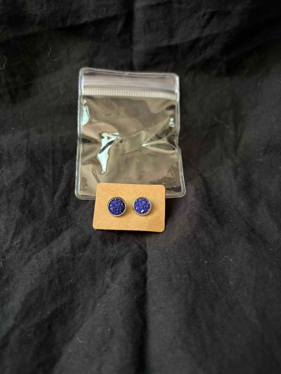 NEW! Blue Sparkle Stud Earrings