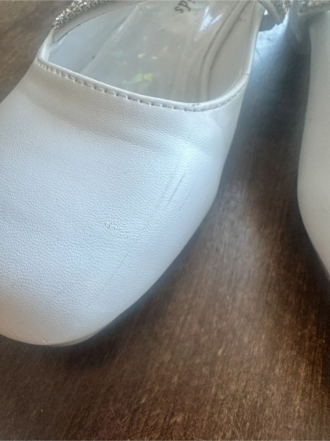 Fancy Kids White leather Dress Shoes Size 3 - photo 5