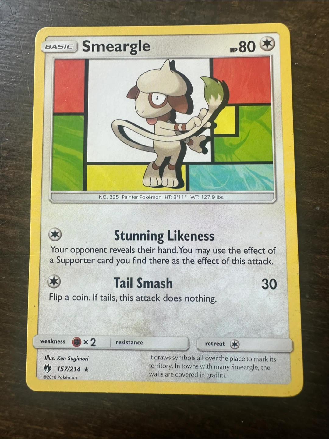 Pokémon Smeargle Trading Card