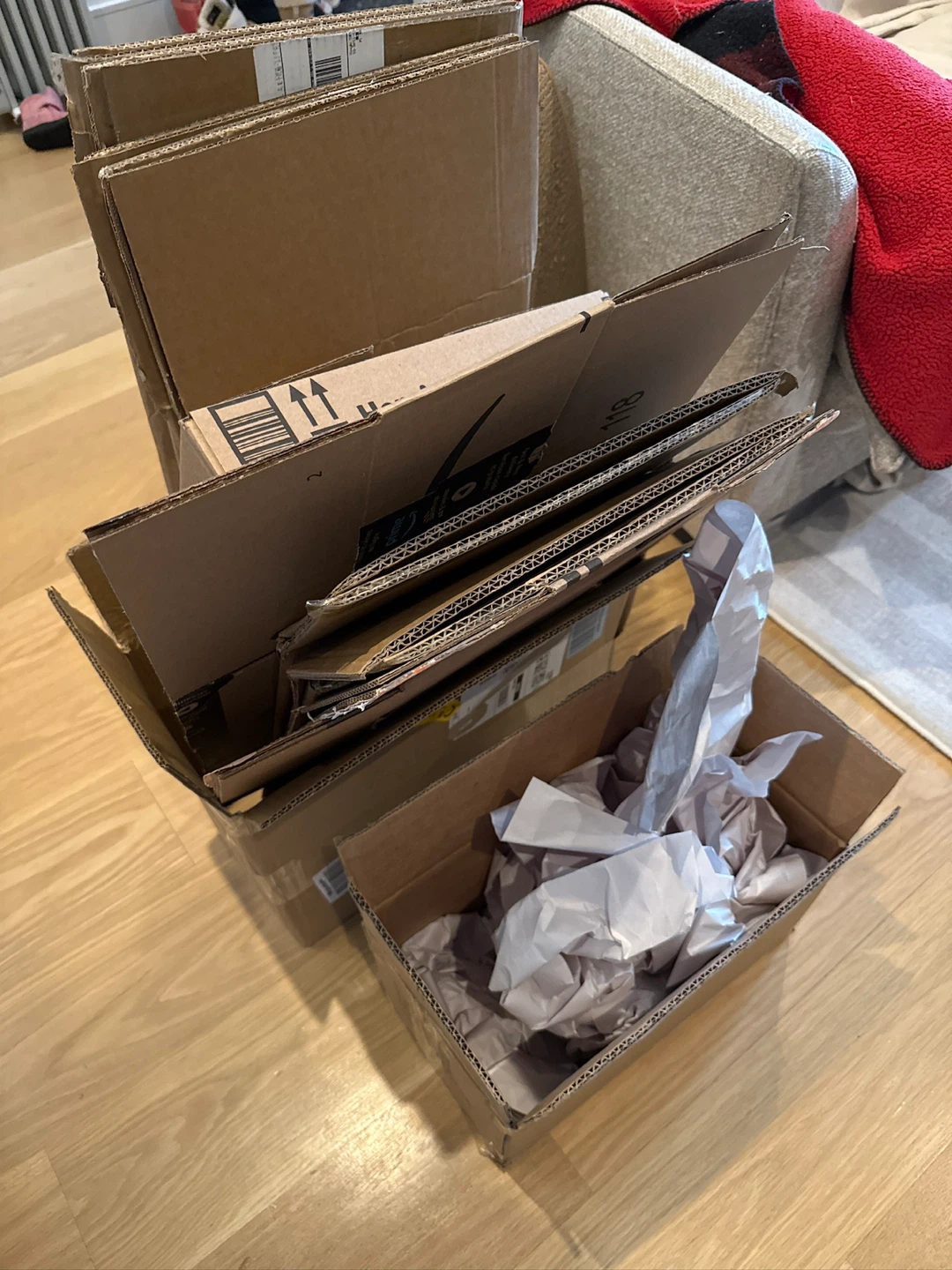 Boxes and Packing material