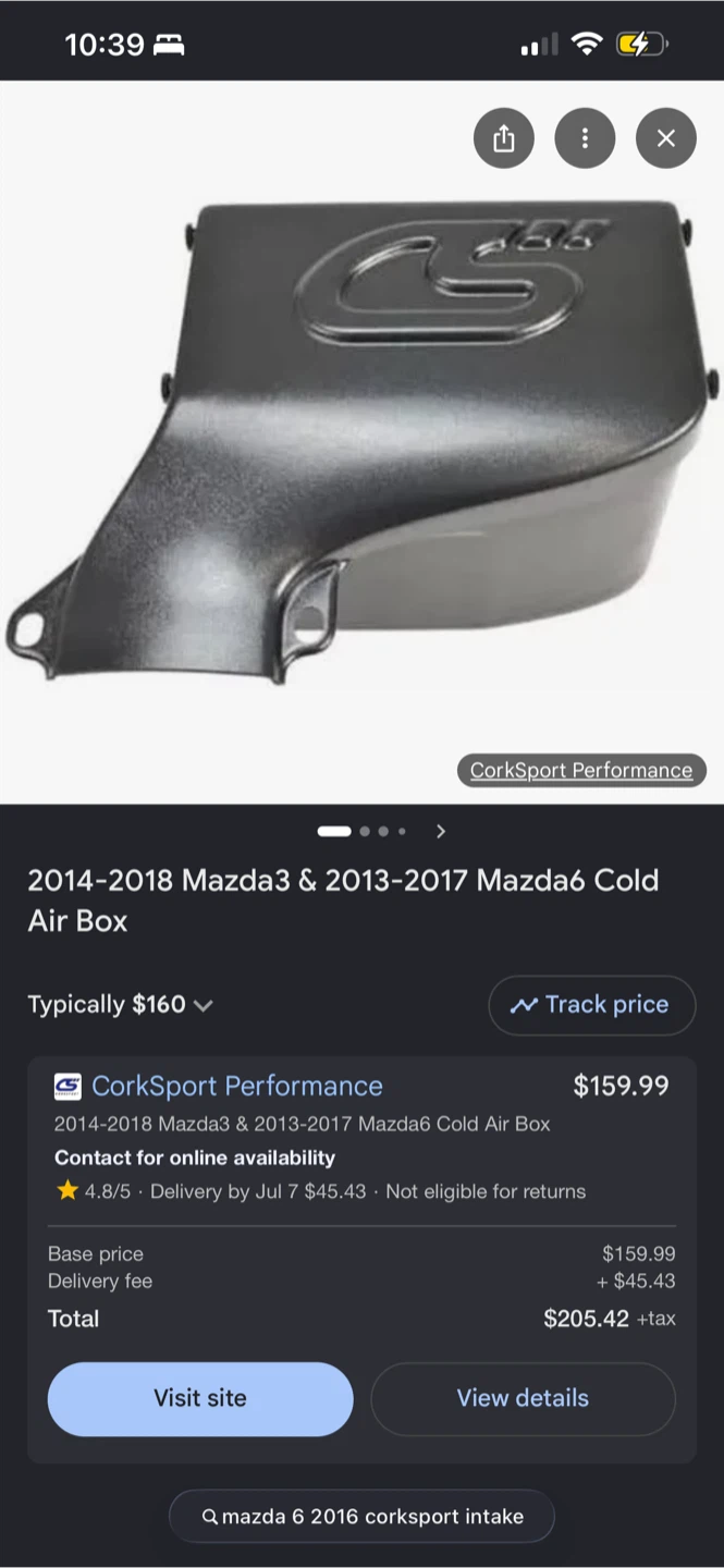 2014-2021 Mazda 6 SkyActiv Short Ram Intake - photo 2
