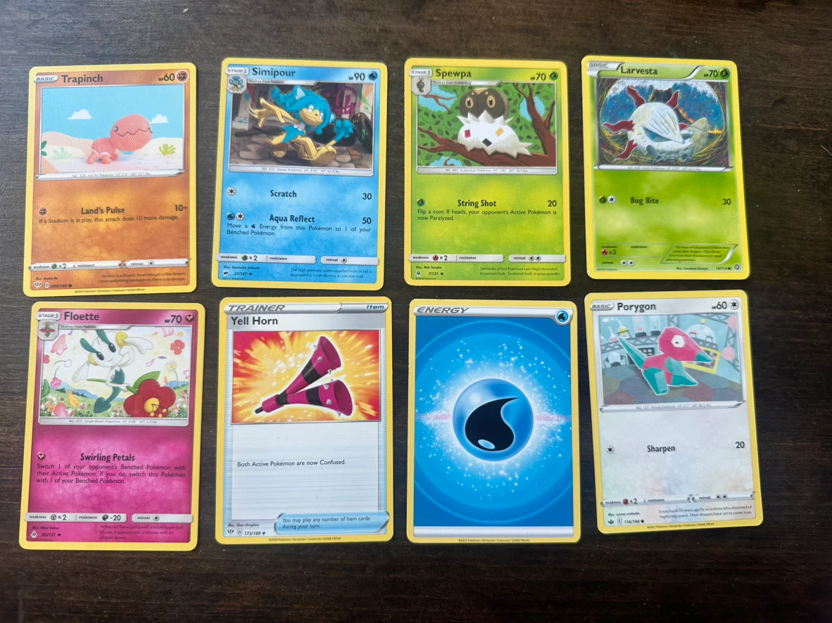 Pokemon Trading Cards Collection lot of 8