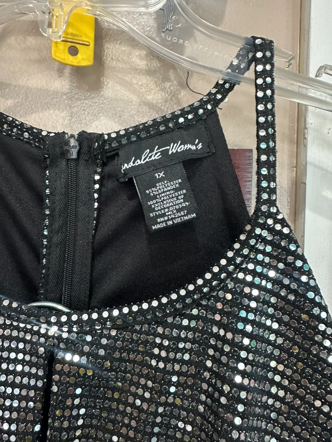 Indulge Womens Black Sequin Halter Dress 1X - photo 5