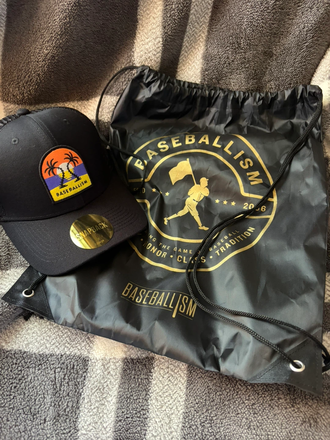 Baseballism Snap-Back Tropic Trucker Cap with Drawstring Bag