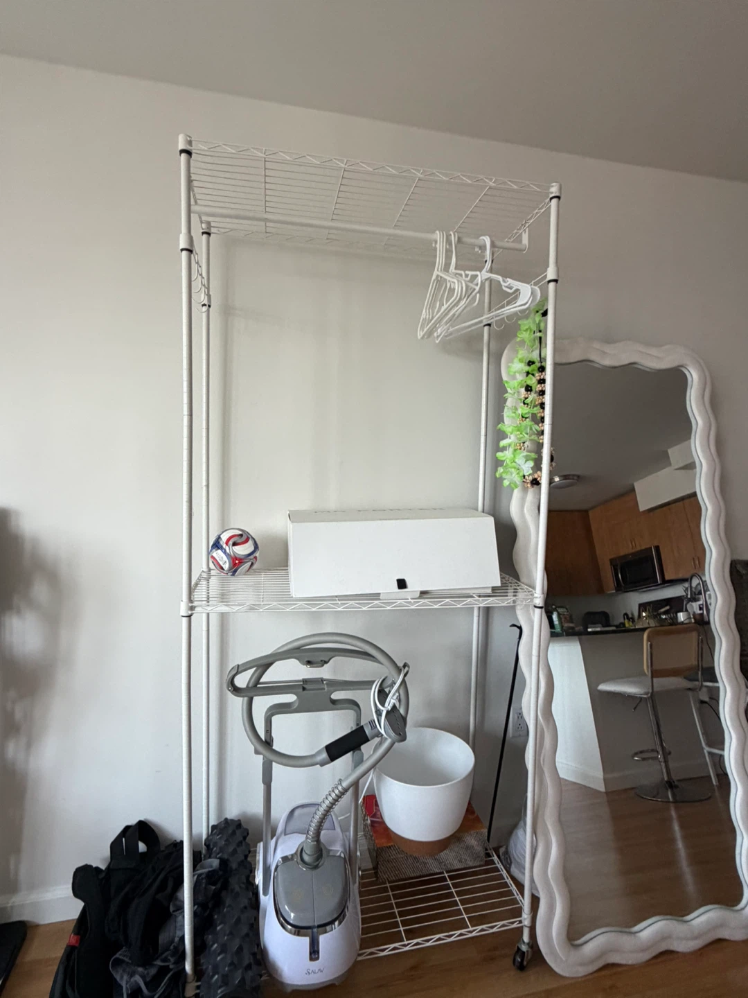 Hanger clothing Rack with Wheels, White - photo 3