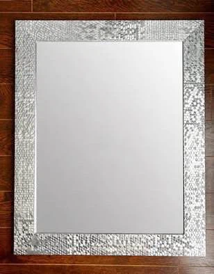 Elegant Silver Mosaic Wall Mirror - photo 3