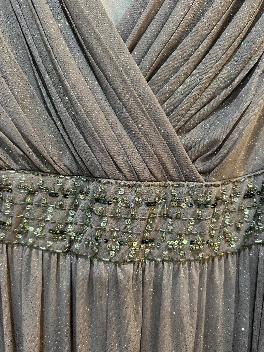 R&M Richards Dusty Mauve Beaded V-Neck Maxi Dress - photo 3
