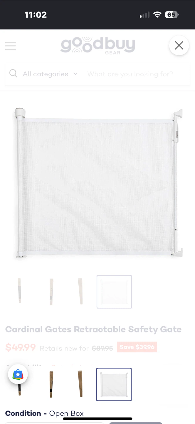 Cardinal Gates Retractable Safety Gate - White