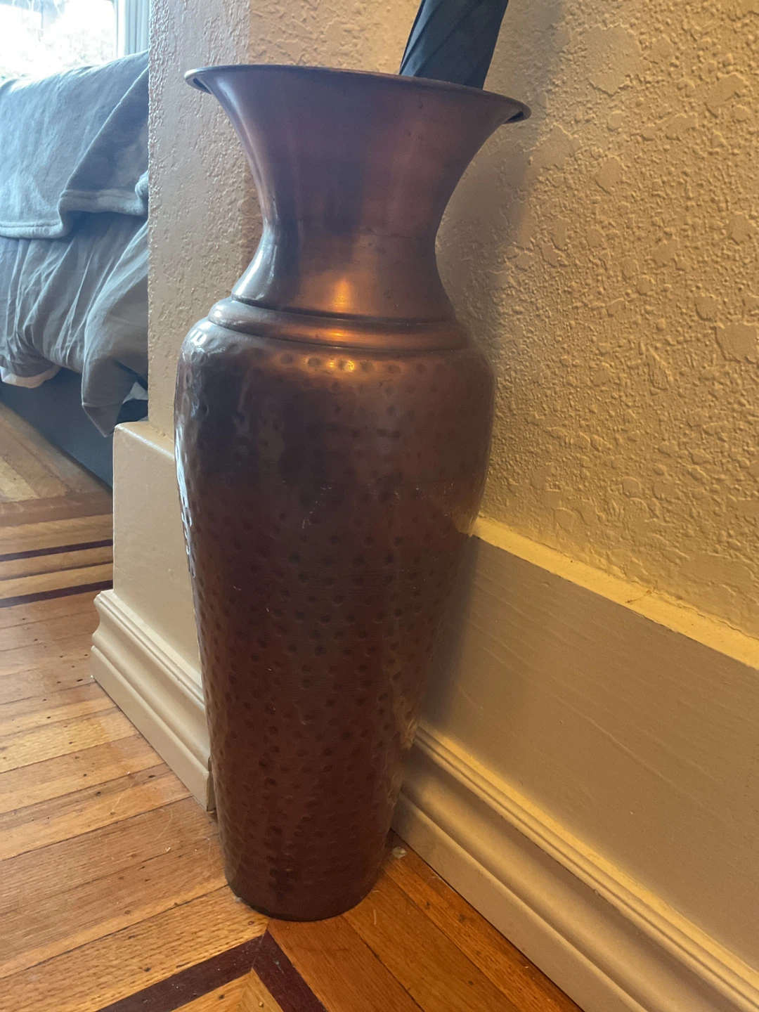 Hammered Copper Floor Vase umbrella stand