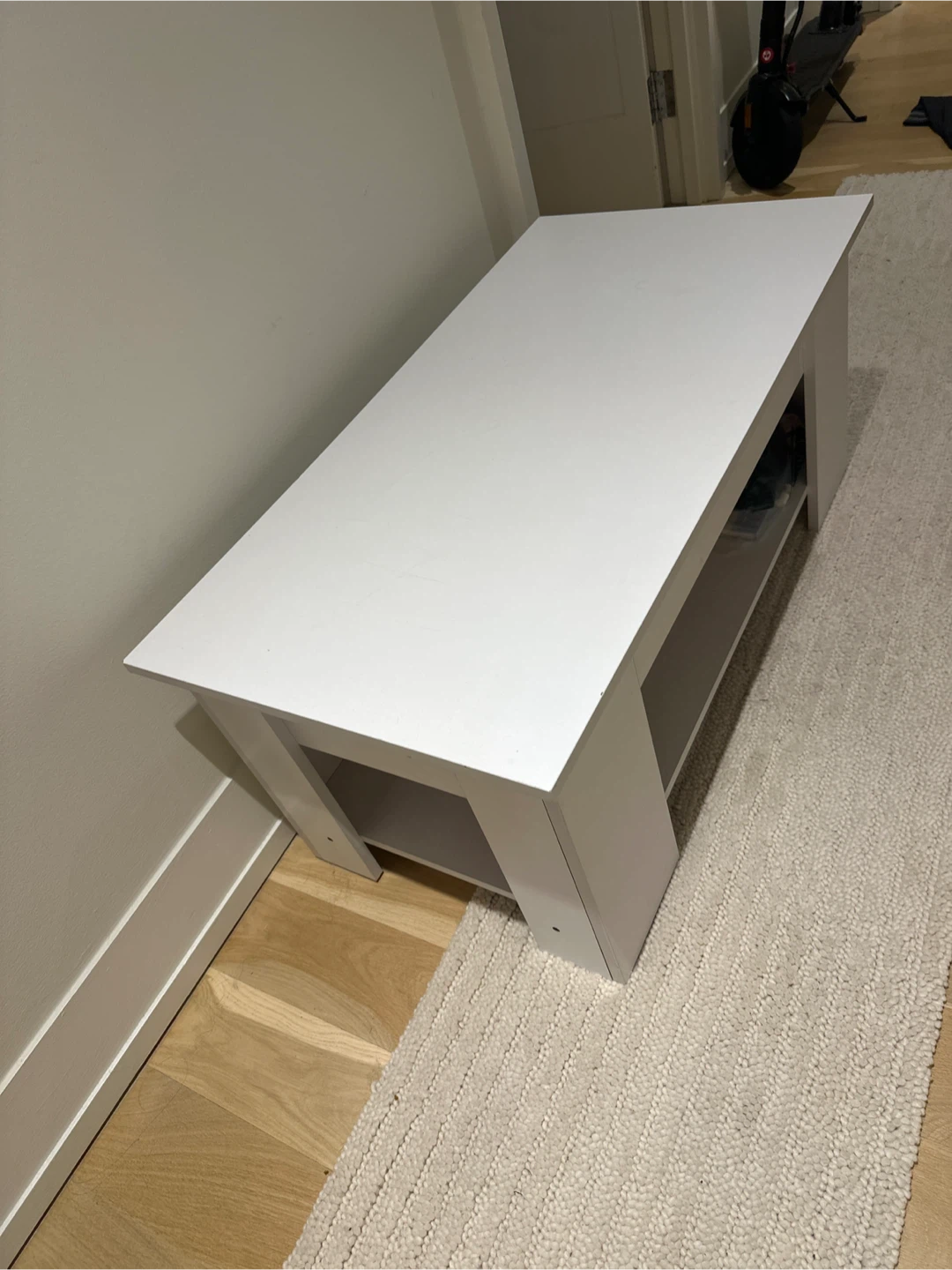 White Lift-Top Coffee Table with Storage