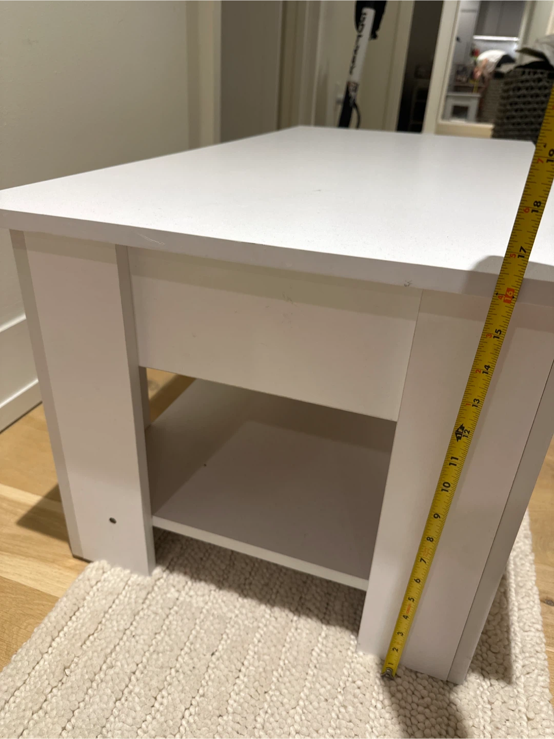 White Lift-Top Coffee Table with Storage - photo 5