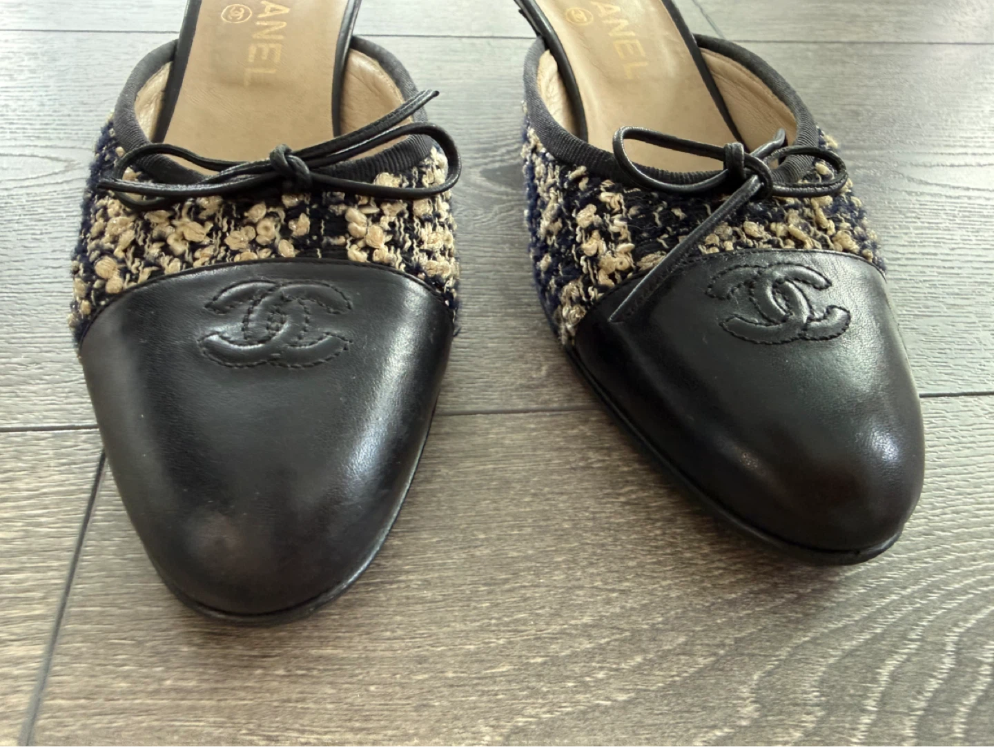 Authentic Vintage CHANEL Women's Mules Heels Size 37 - photo 2