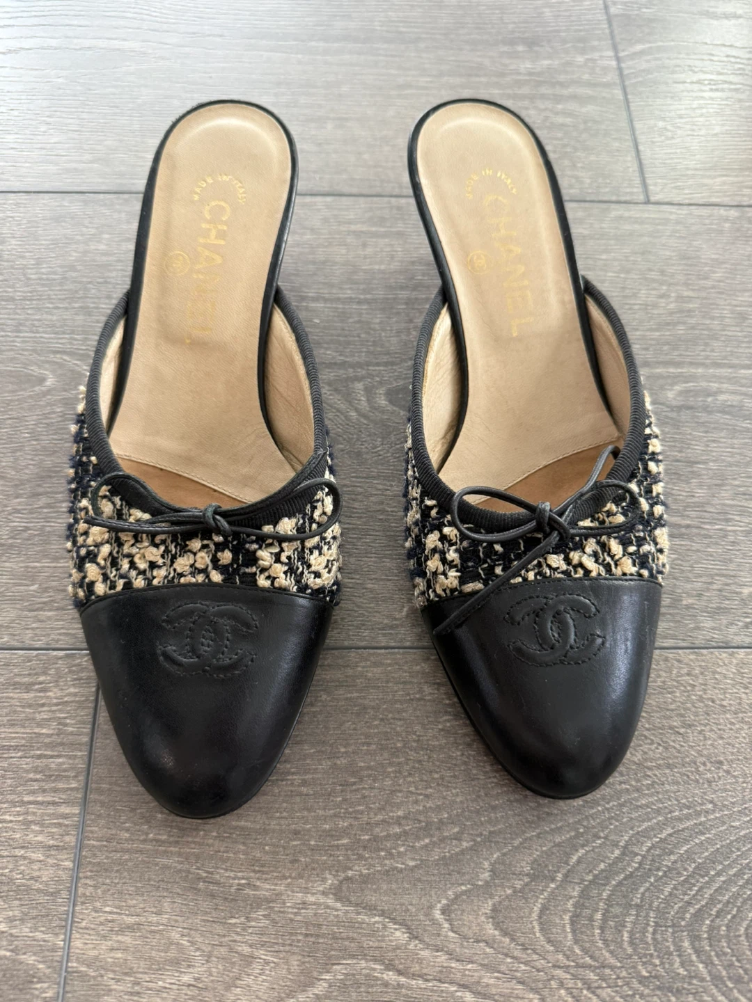 Authentic Vintage CHANEL Women's Mules Heels Size 37