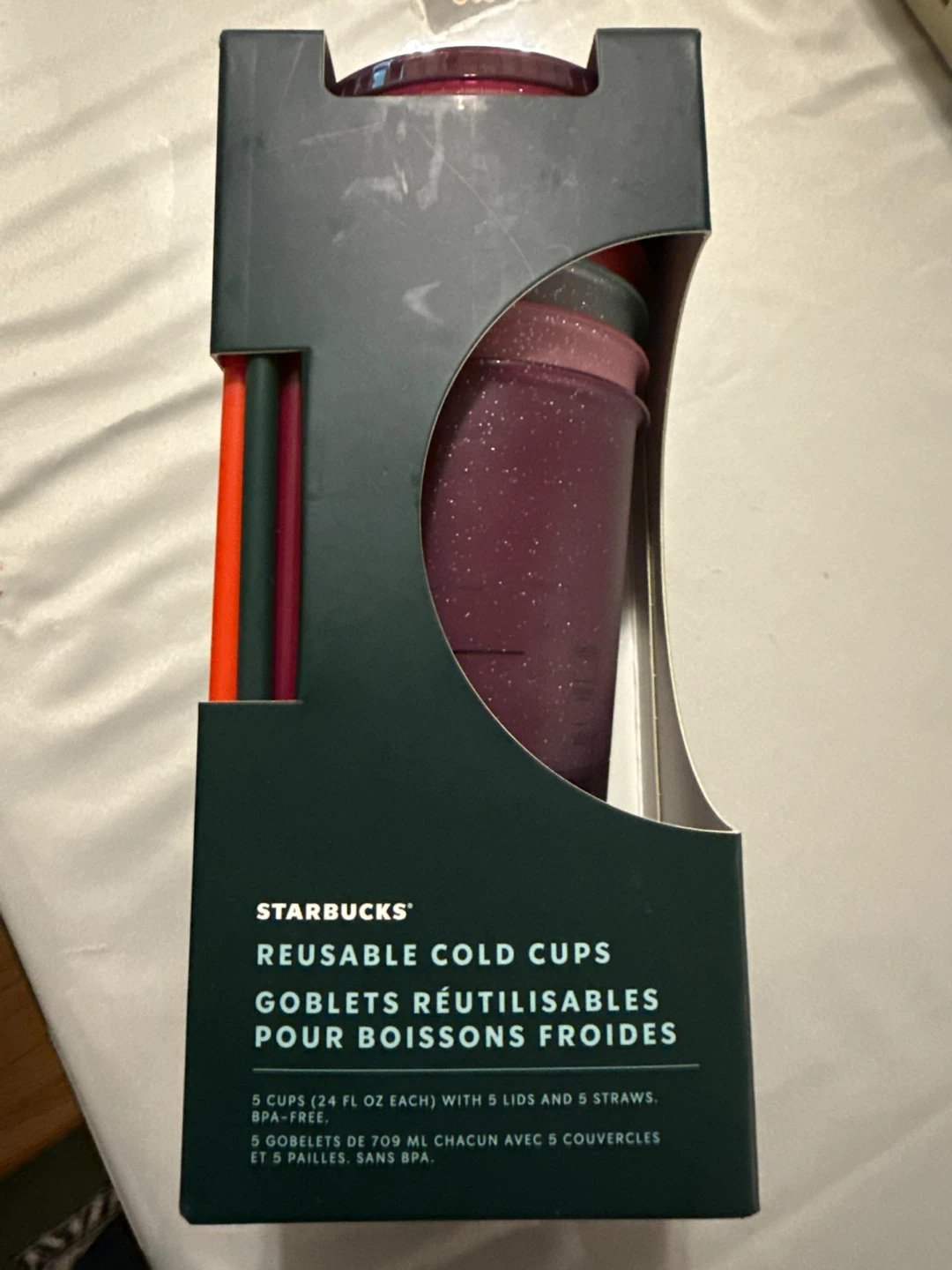 Starbucks Reusable Cold Cups Set (5 Cups, Lids, Straws)