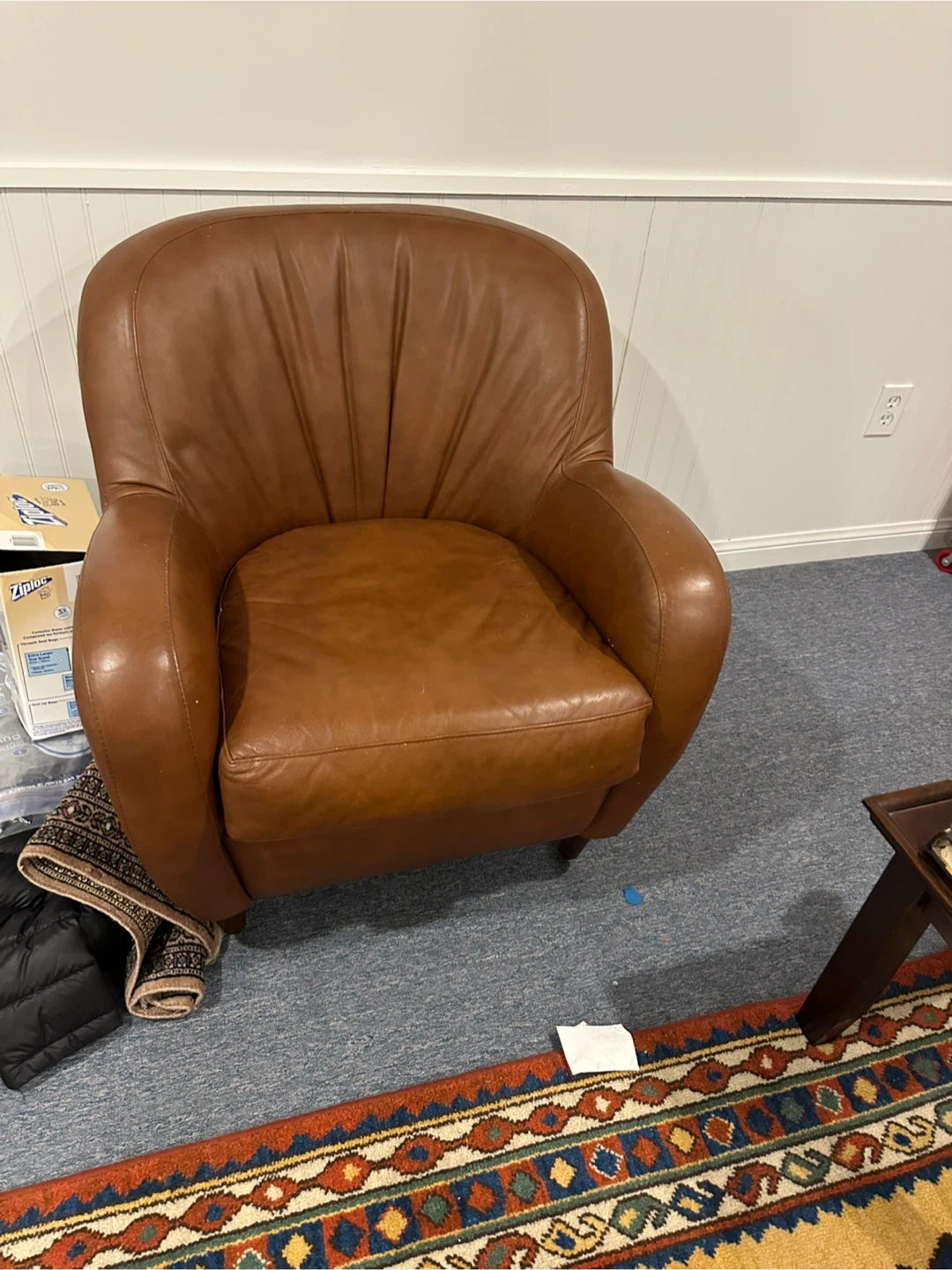 Brown Leather Accent Chair