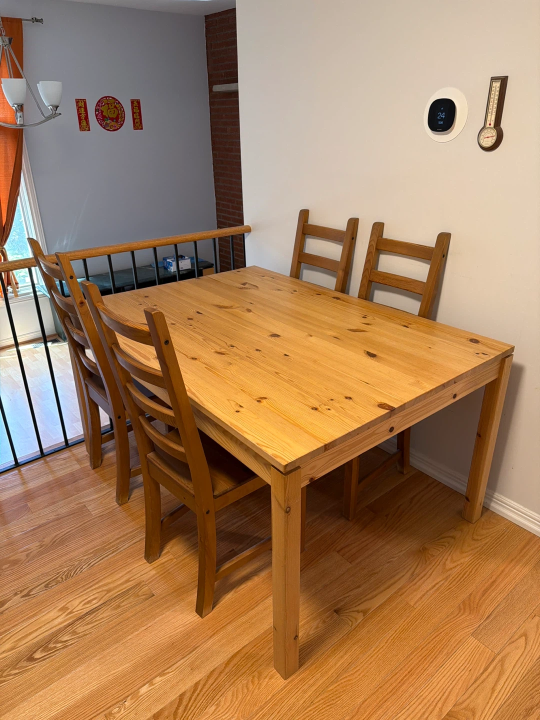 IKEA Pine Dining Table with 4 Chairs