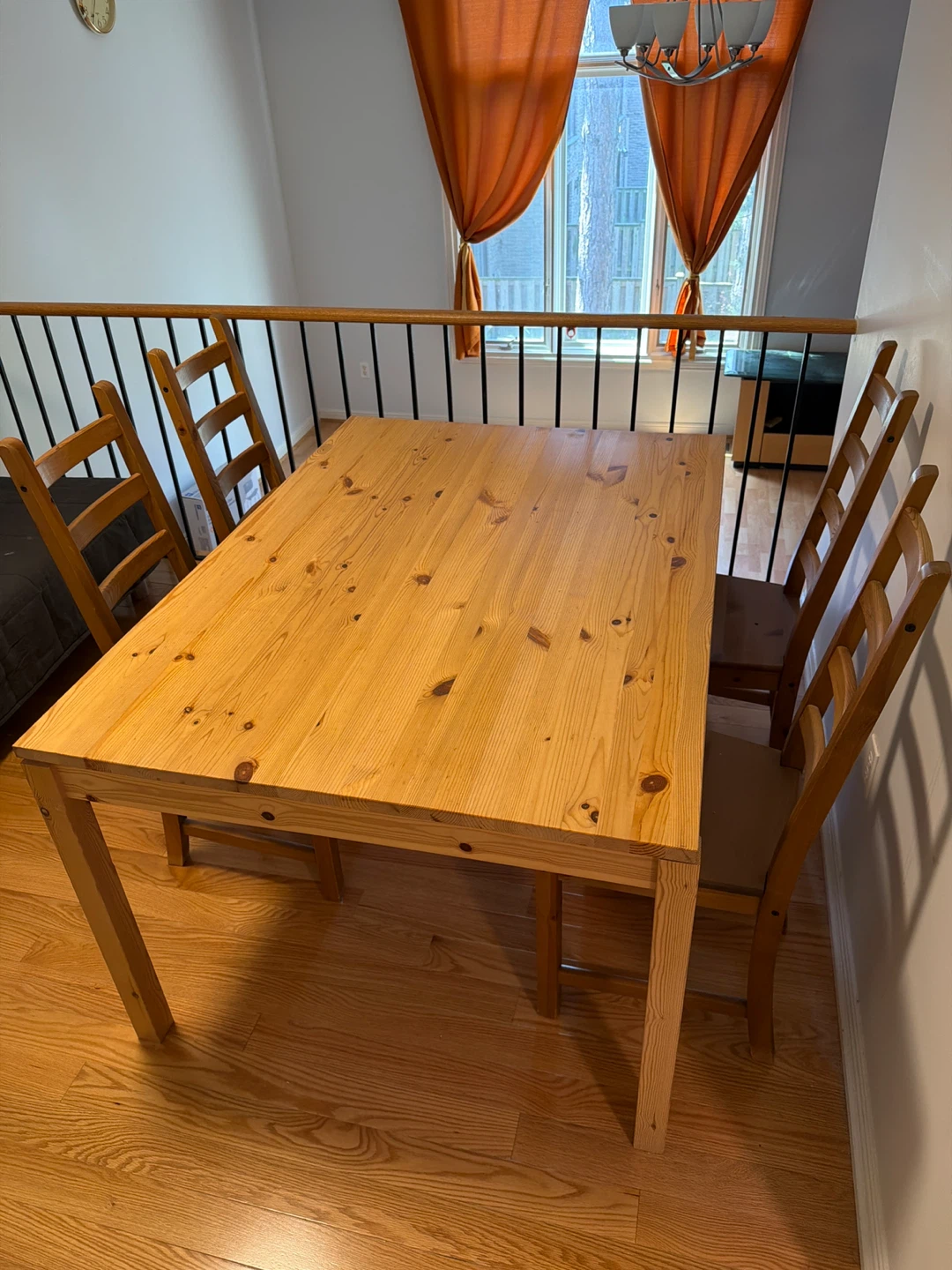 IKEA Pine Dining Table with 4 Chairs - photo 2