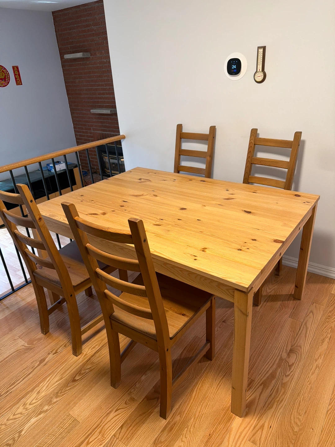 IKEA Pine Dining Table with 4 Chairs - photo 3