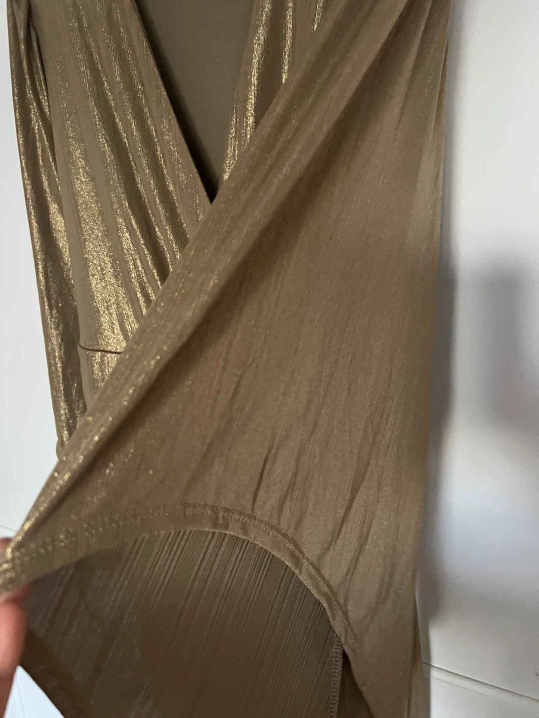 Gold Metallic Wrap Dress - photo 3