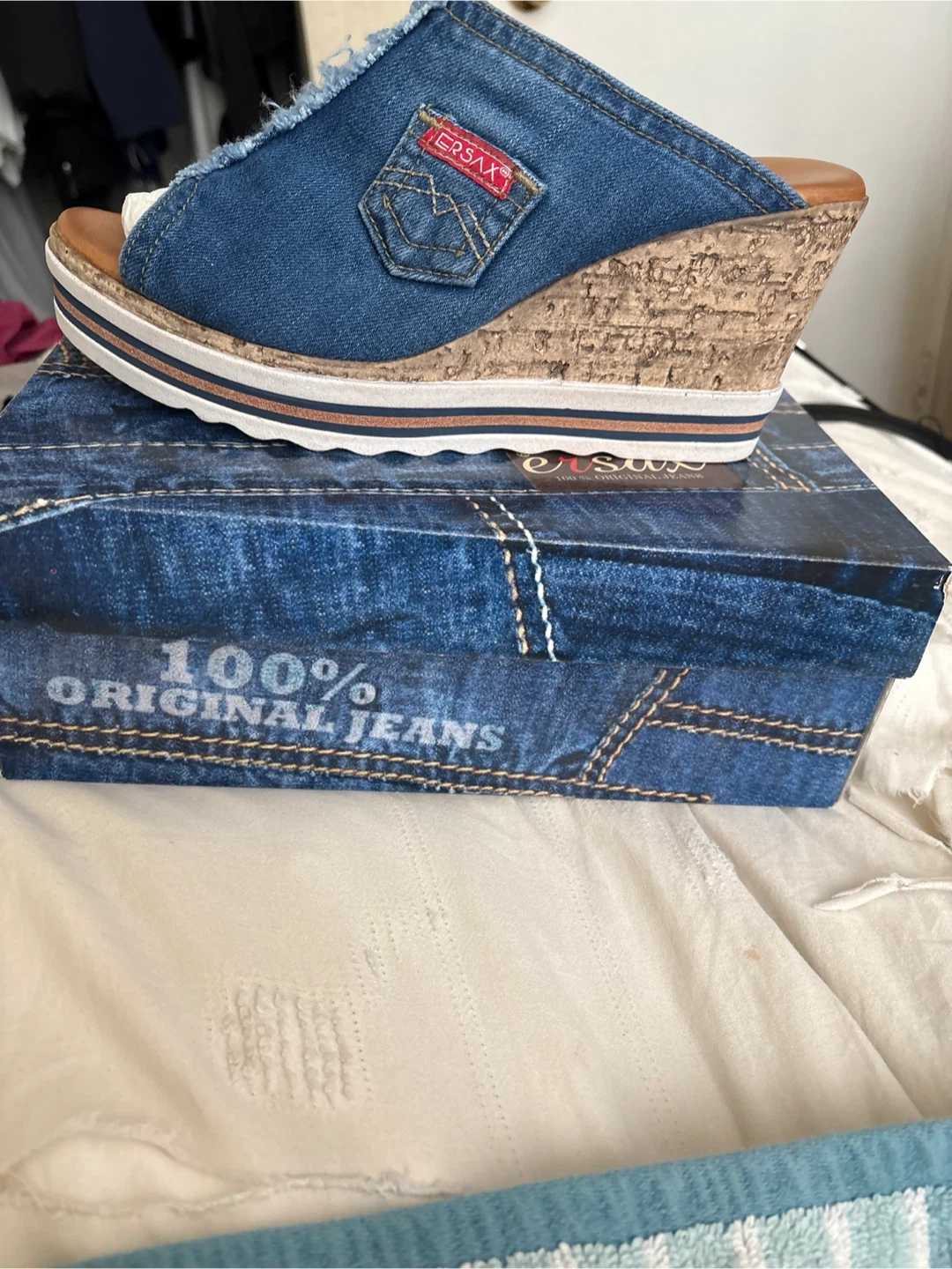 ERSAXX Denim Wedge Mules