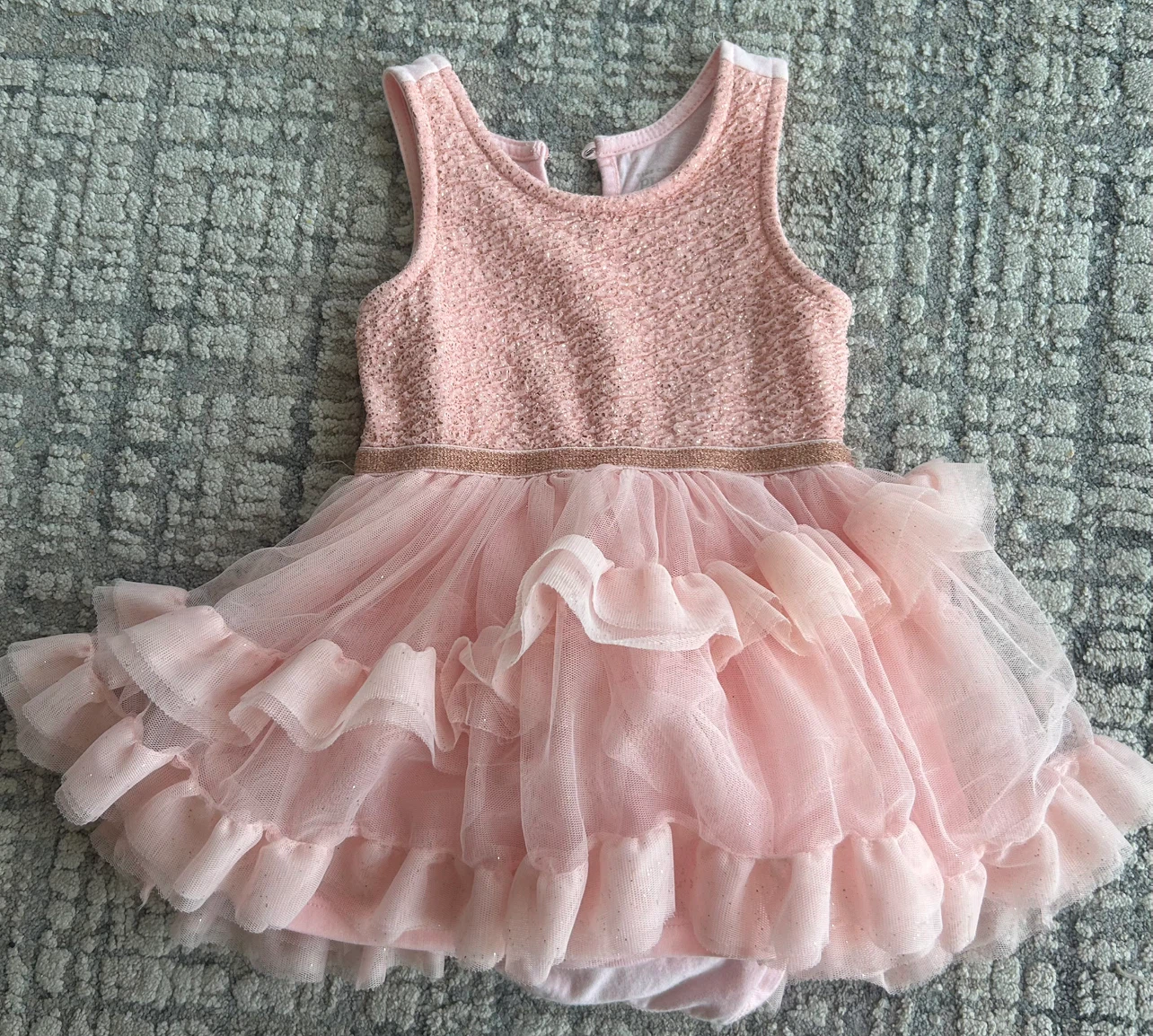 Pink Tulle Dress with Sparkle Detail