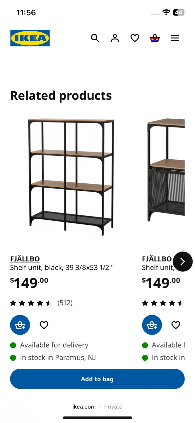 IKEA FJÄLLBO Shelf Unit Black/Wood 39 3/8x14 1/8x53 1/2 " - photo 2