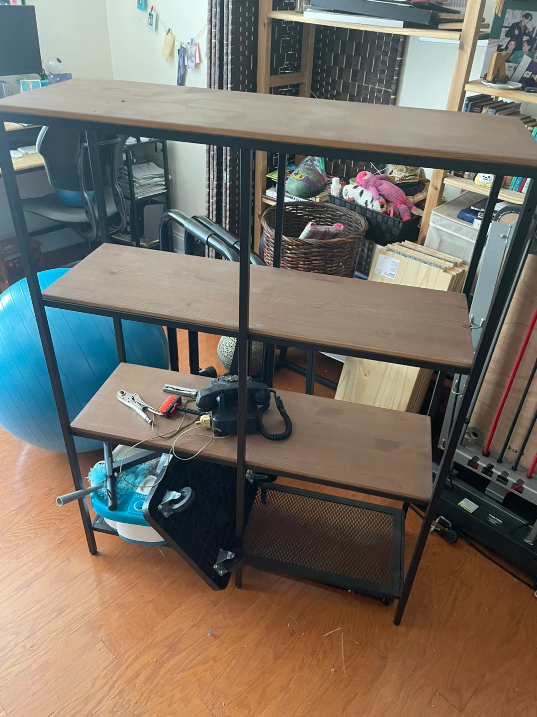 IKEA FJÄLLBO Shelf Unit Black/Wood 39 3/8x14 1/8x53 1/2 "
