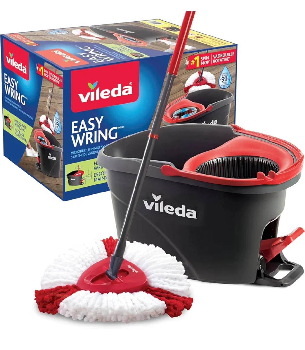 New Vileda Microfibre Spin Mop and Bucket System
