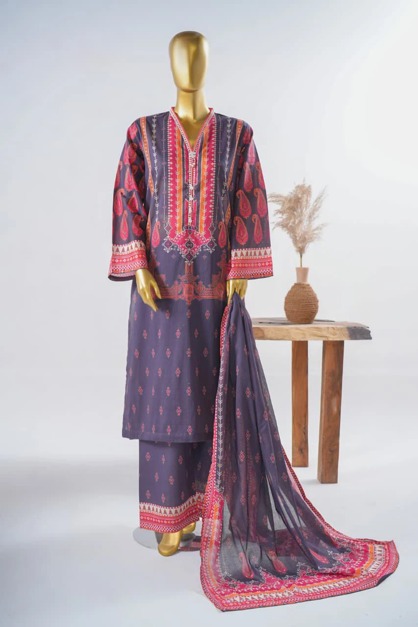 Unstitched 3-Piece Lawn Suit - photo 3