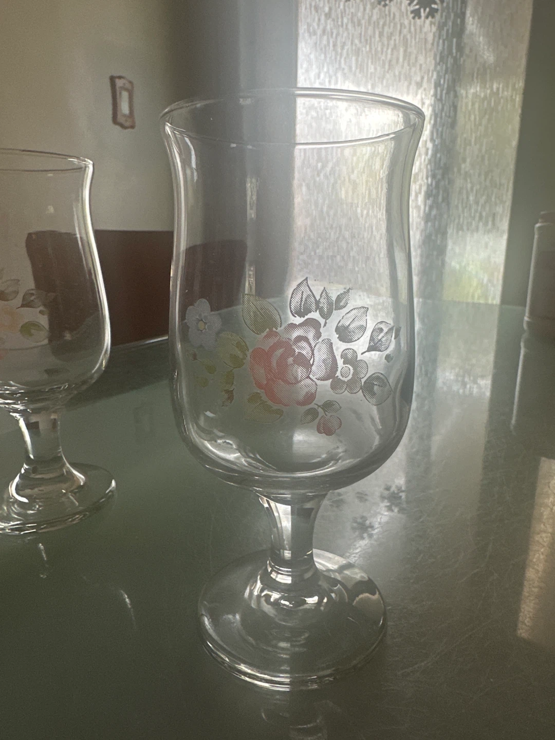 Set of 6 Vintage Pfaltzgraff Tea Rose Floral Goblets - photo 2