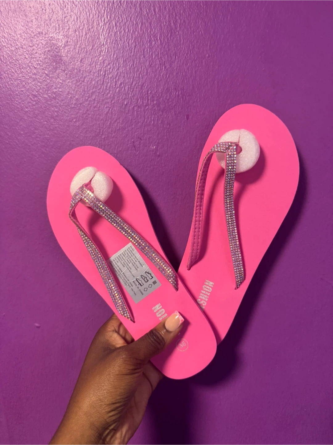 Pink Rhinestone Flip Flops - photo 2
