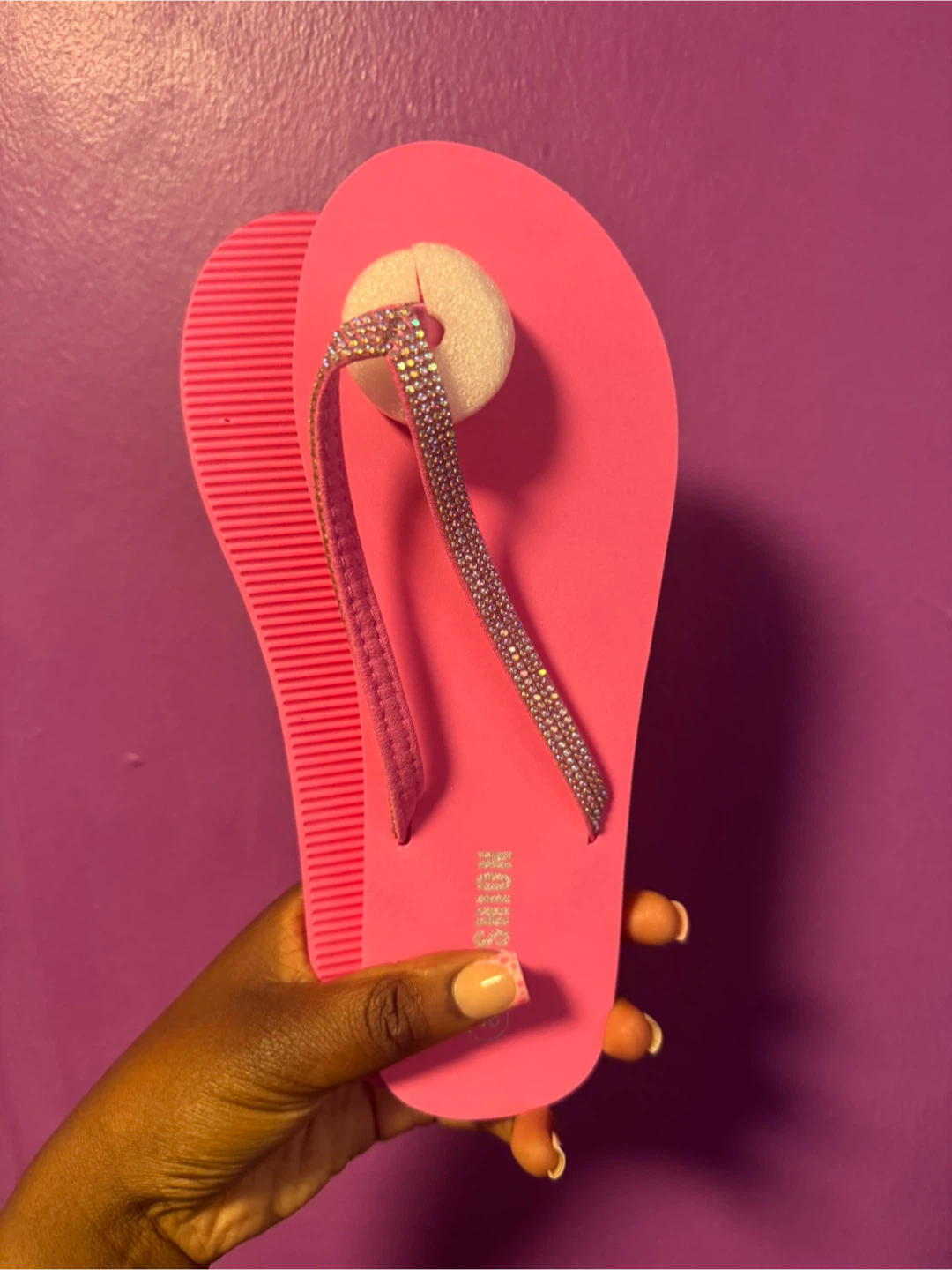 Pink Rhinestone Flip Flops - photo 3