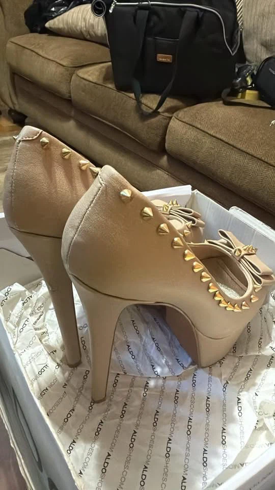 ALDO Women's Beige Studded Bow Heels - photo 2