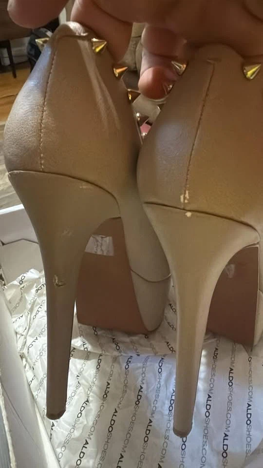 ALDO Women's Beige Studded Bow Heels - photo 3