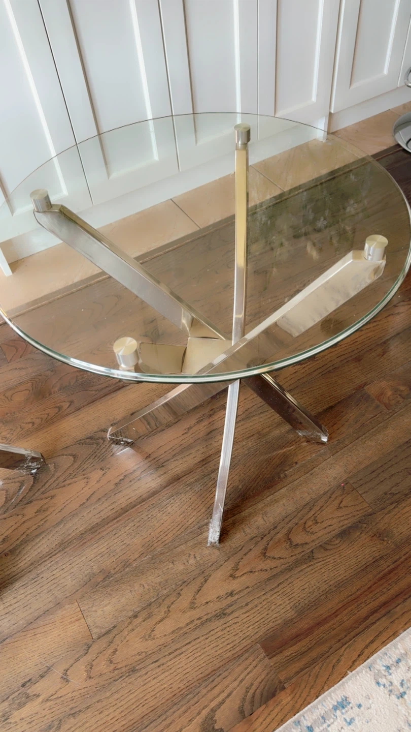 Glass and Chrome Coffee Table Set - photo 5