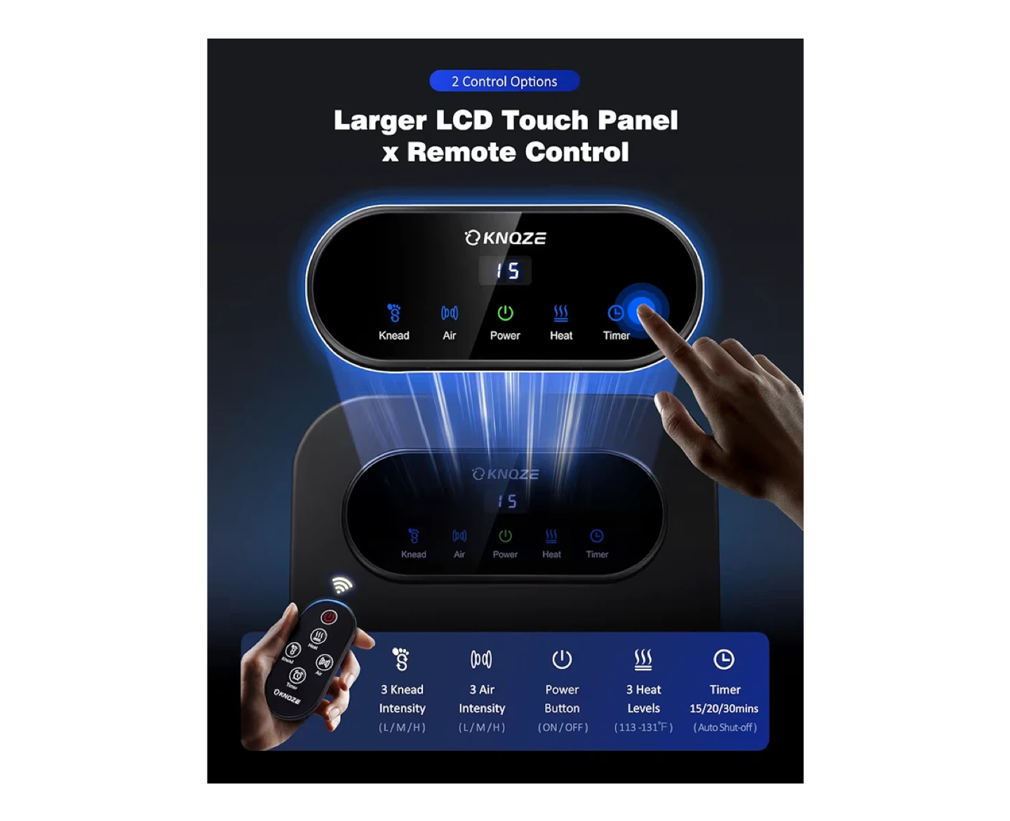 KNOZE Foot Massager with Heat and Remote - photo 2