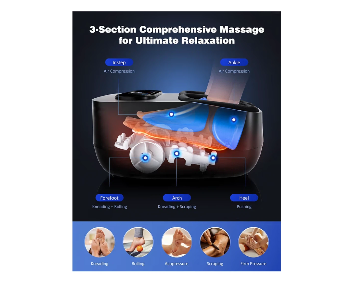 KNOZE Foot Massager with Heat and Remote - photo 3