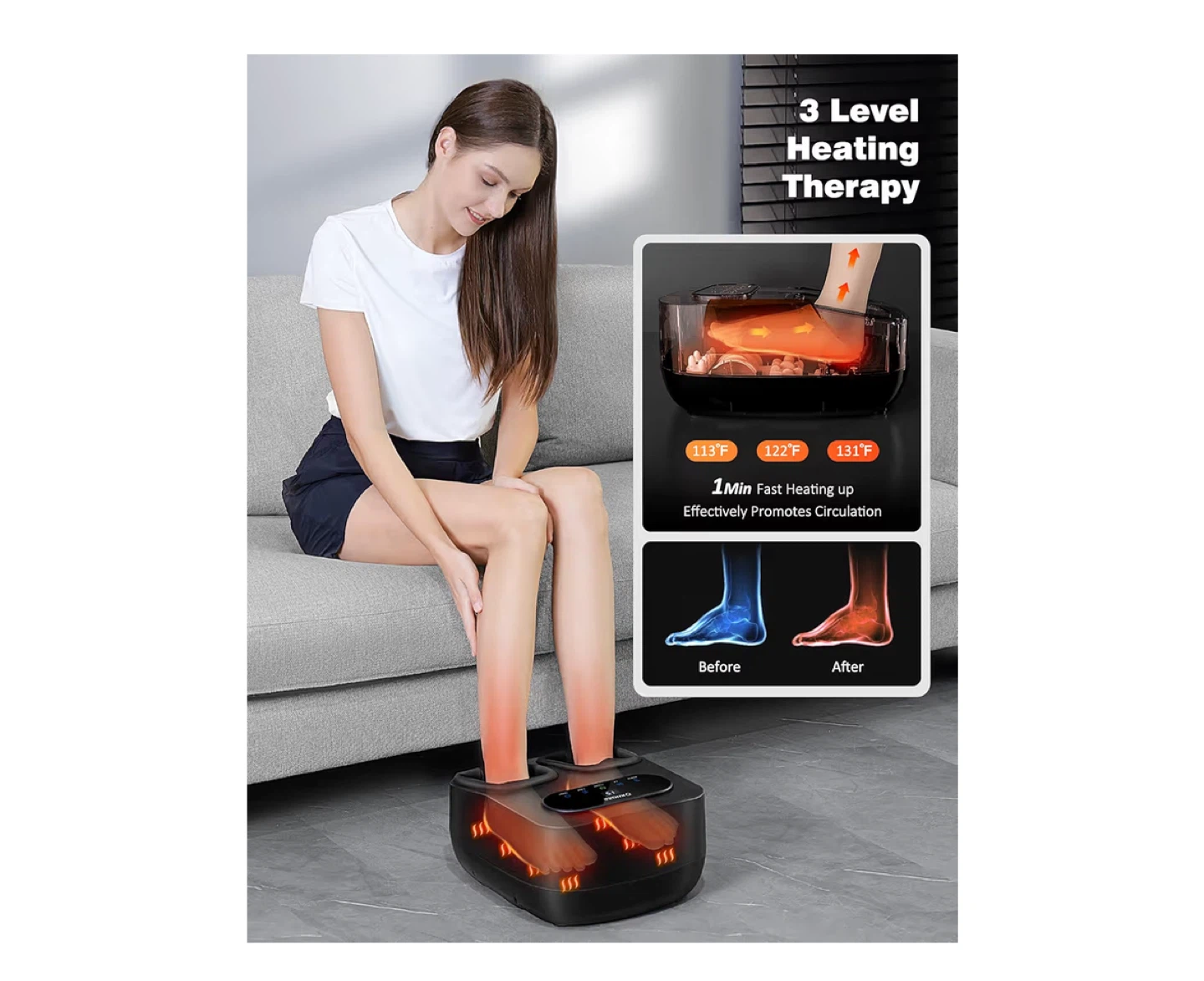 KNOZE Foot Massager with Heat and Remote - photo 5
