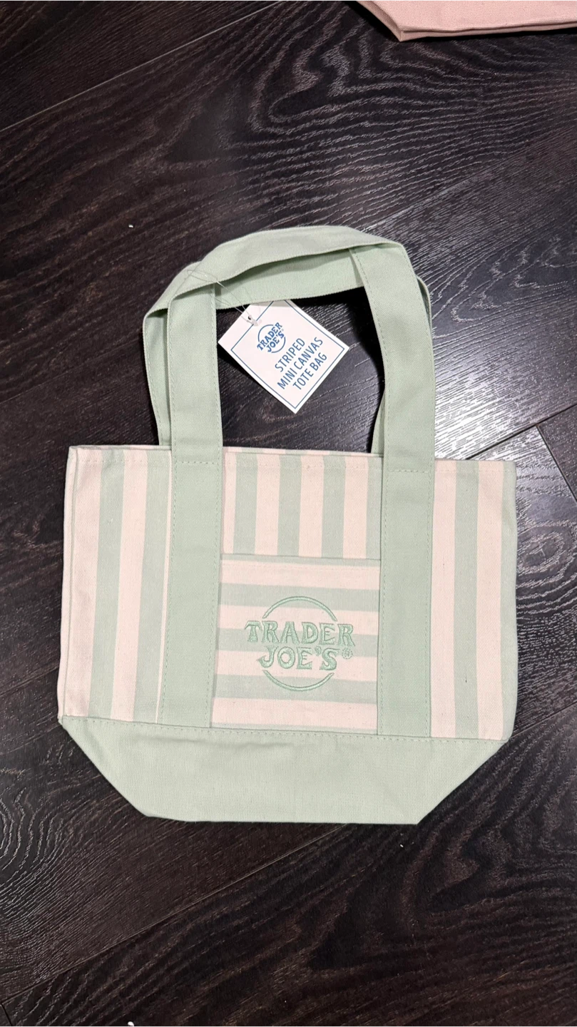 Trader Joe's Striped Mini Canvas Tote Bag - photo 3