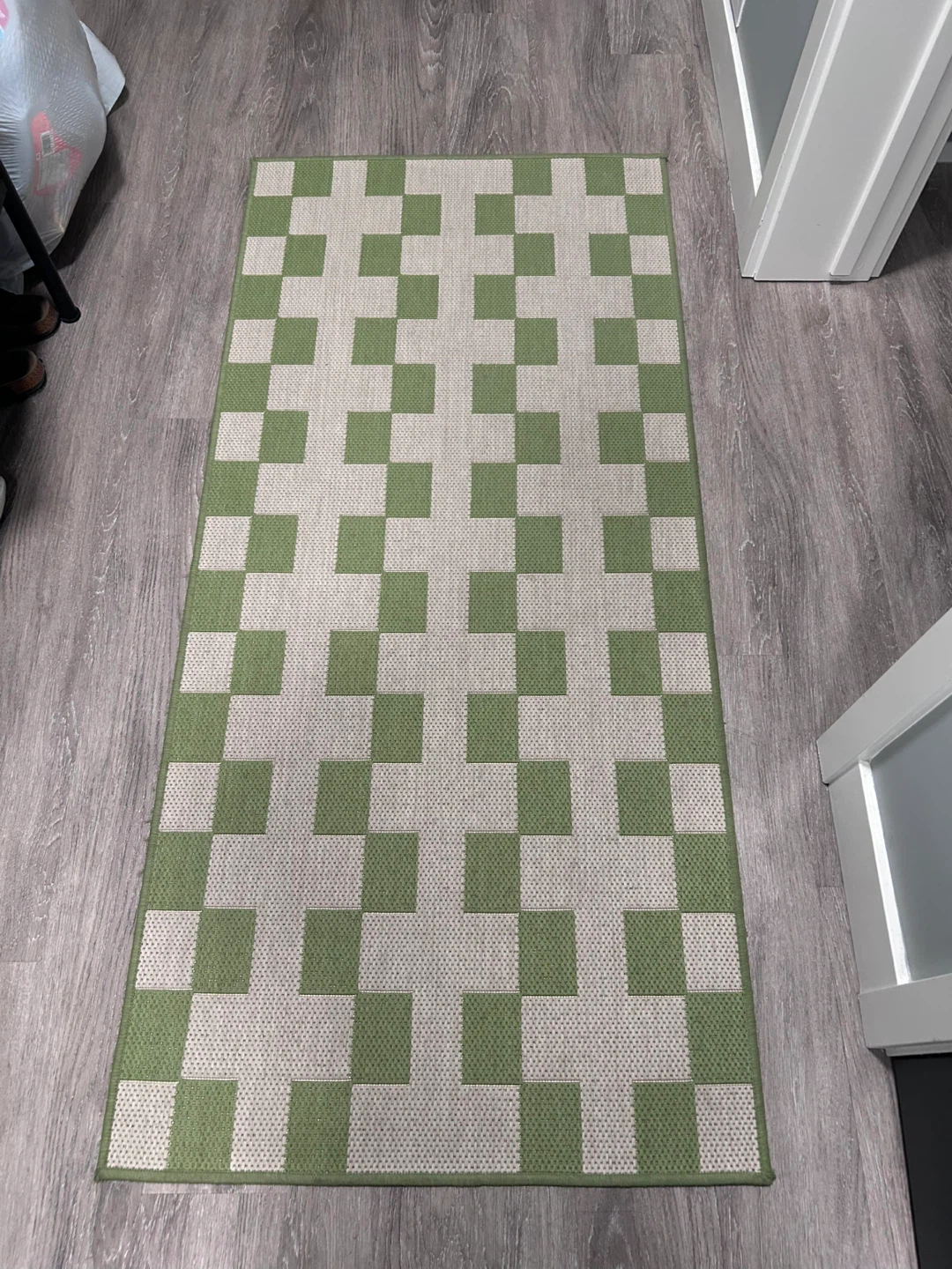IKEA GÄNGSTIG Rug - Green and Beige Checkered