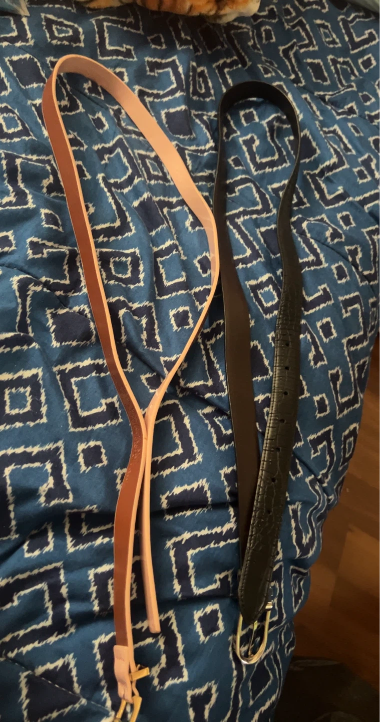 Two skinny belts, pink and black for 5$😊