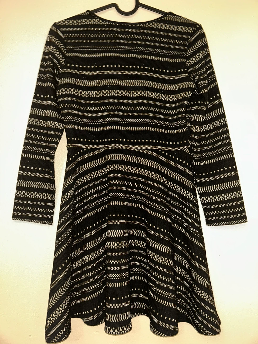 The Children's Place Girls Black & Gold Long Sleeve Dress 10/12 - photo 3