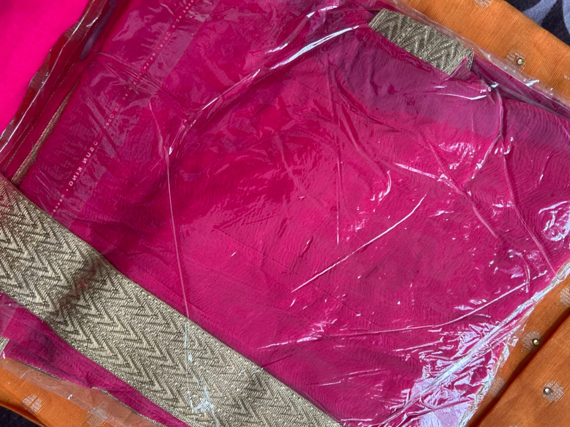 Orange Embroidered Kurti with Pink Dupatta - photo 4