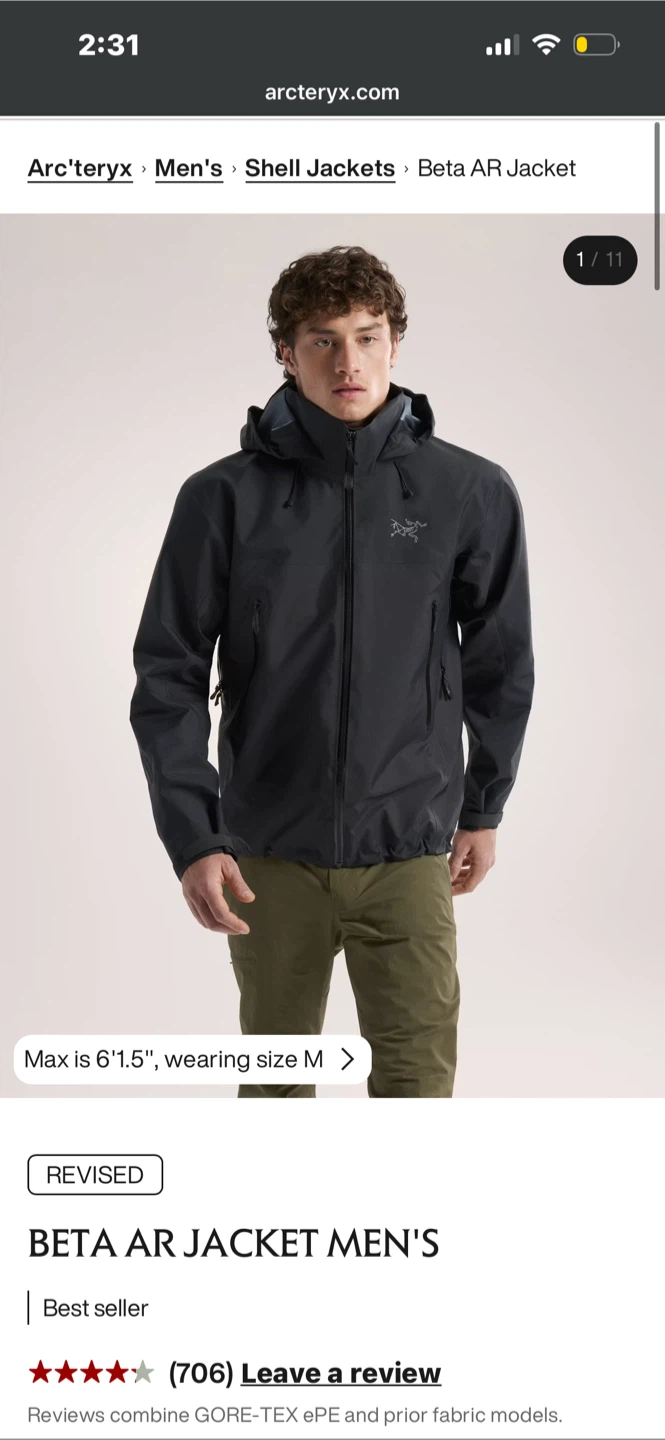 Arc'teryx Beta AR Jacket - Black