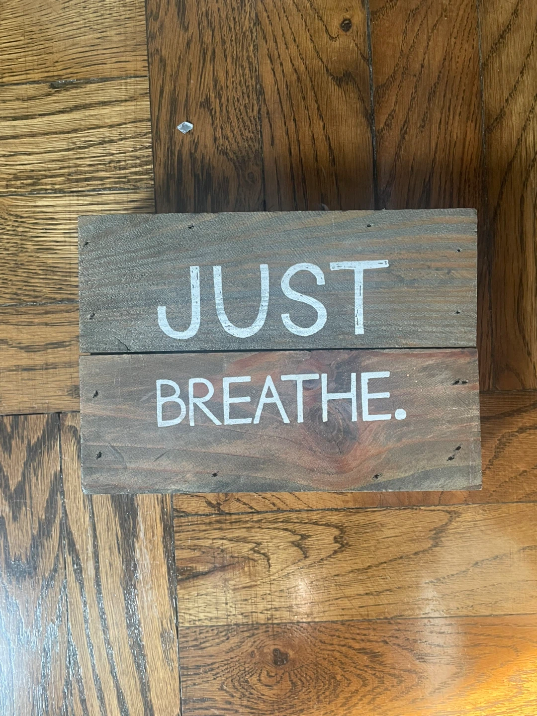 Wooden "Just Breathe" Sign