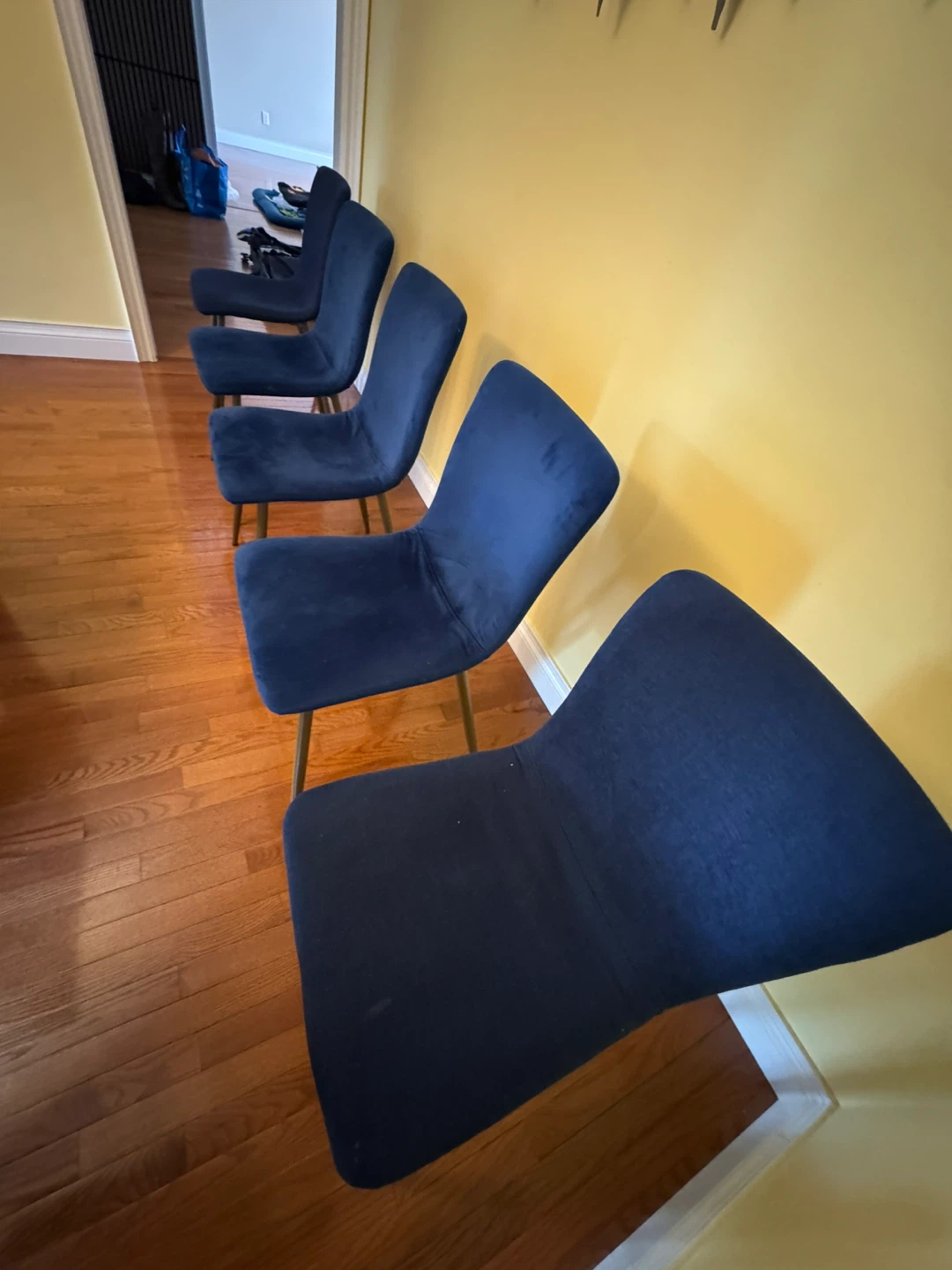 Set of 6 Blue Velvet Dining Chairs - JONSTRUP - photo 4