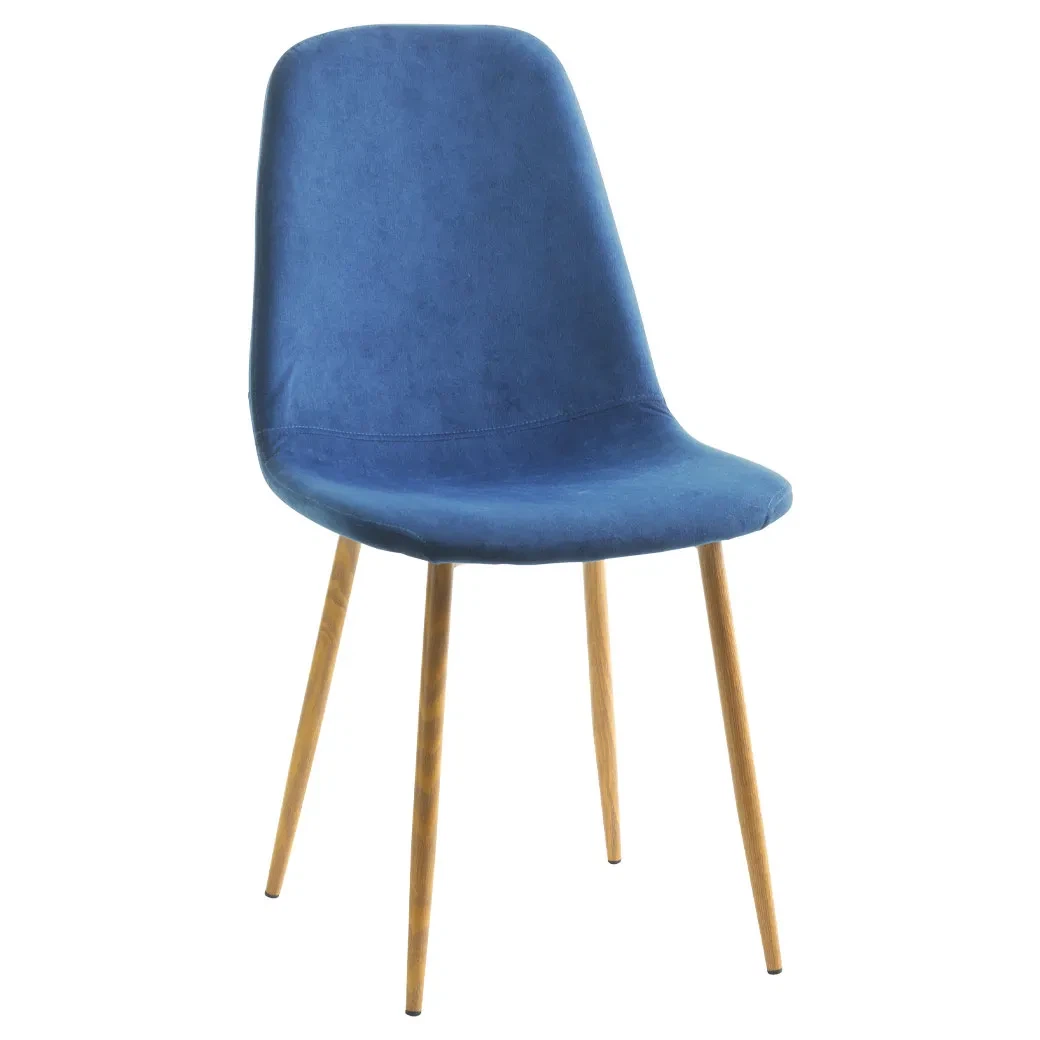 Set of 6 Blue Velvet Dining Chairs - JONSTRUP - photo 5