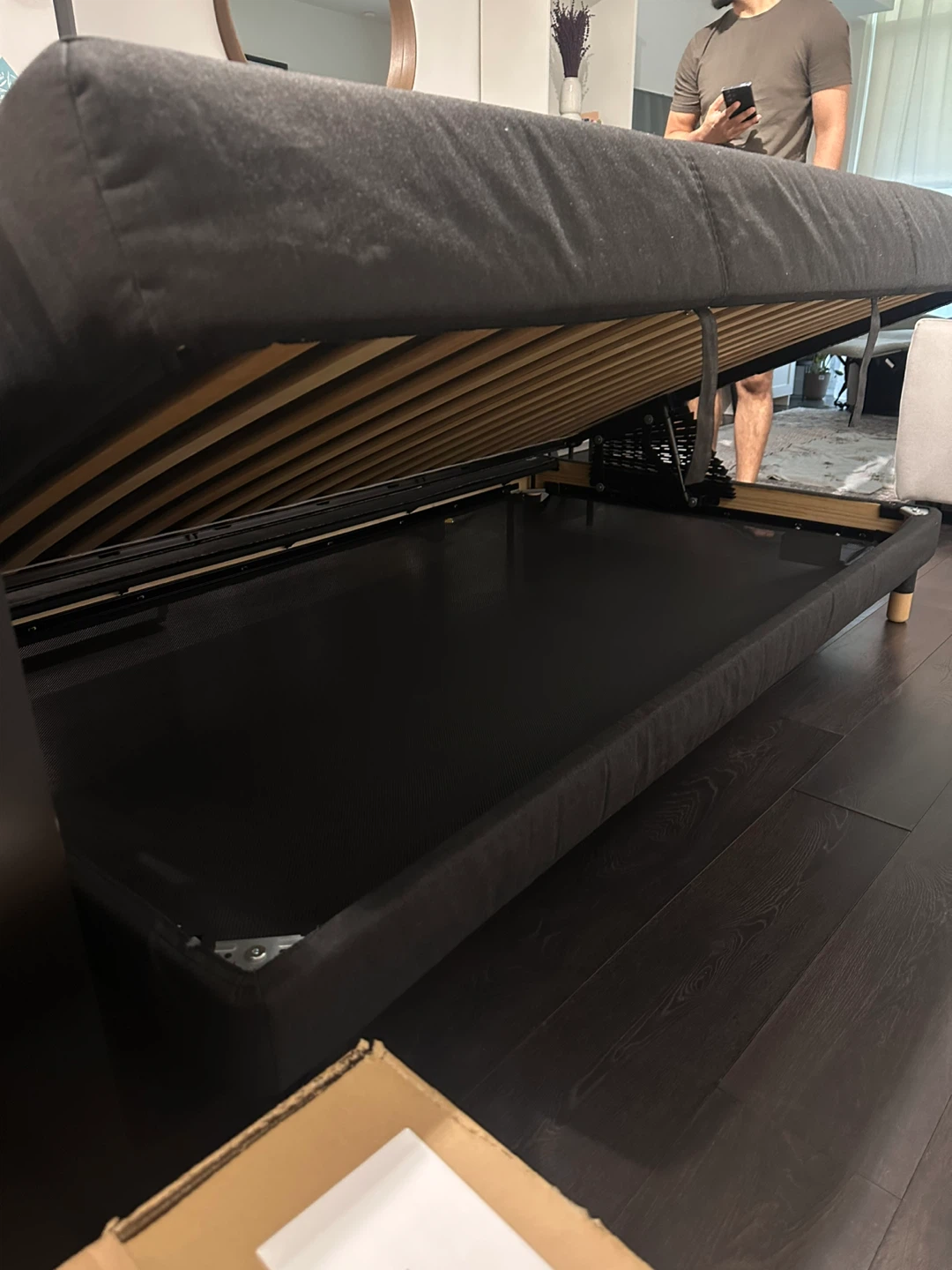 Grey Sofa Bed with Storage - photo 5