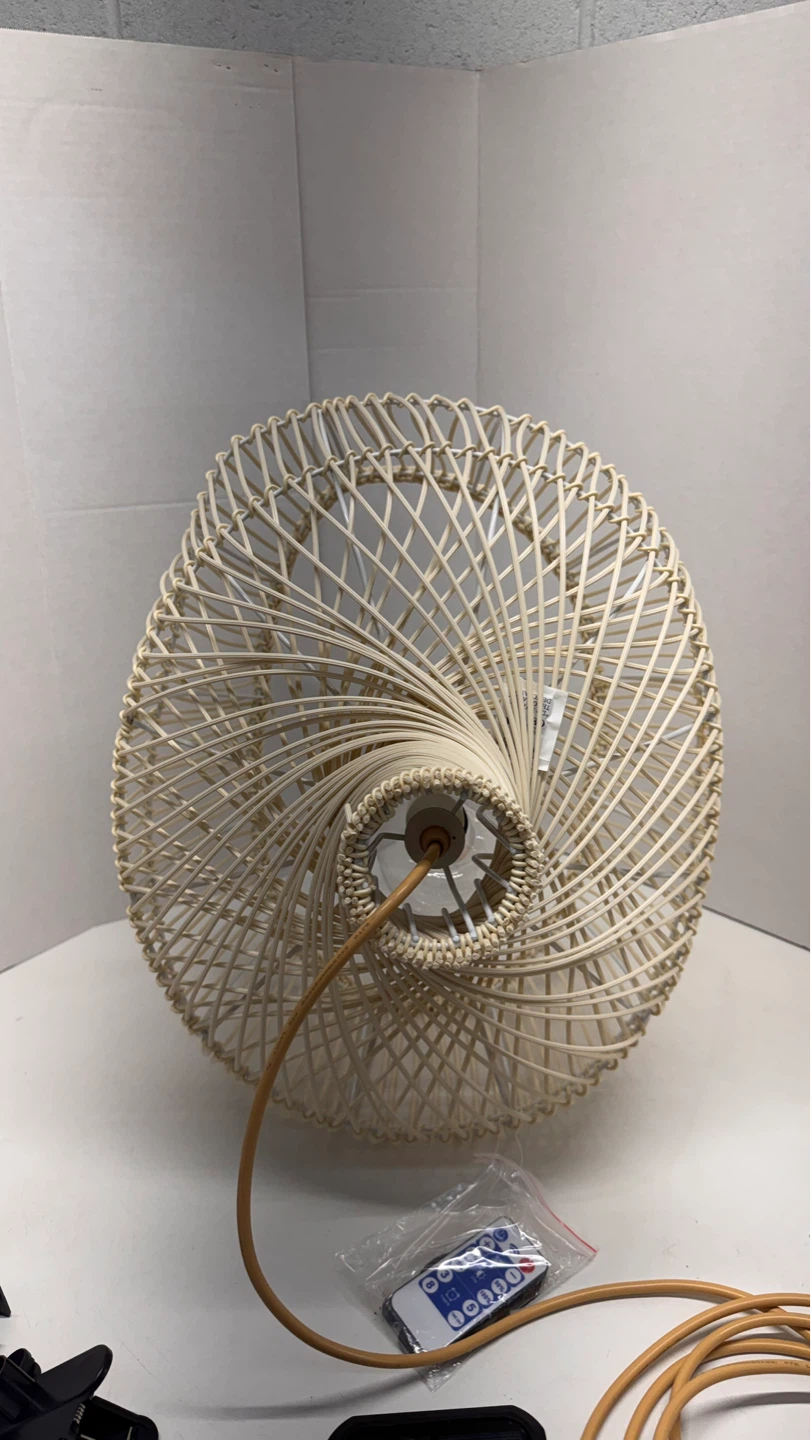 Woven Pendant Light Fixture with Remote - photo 4