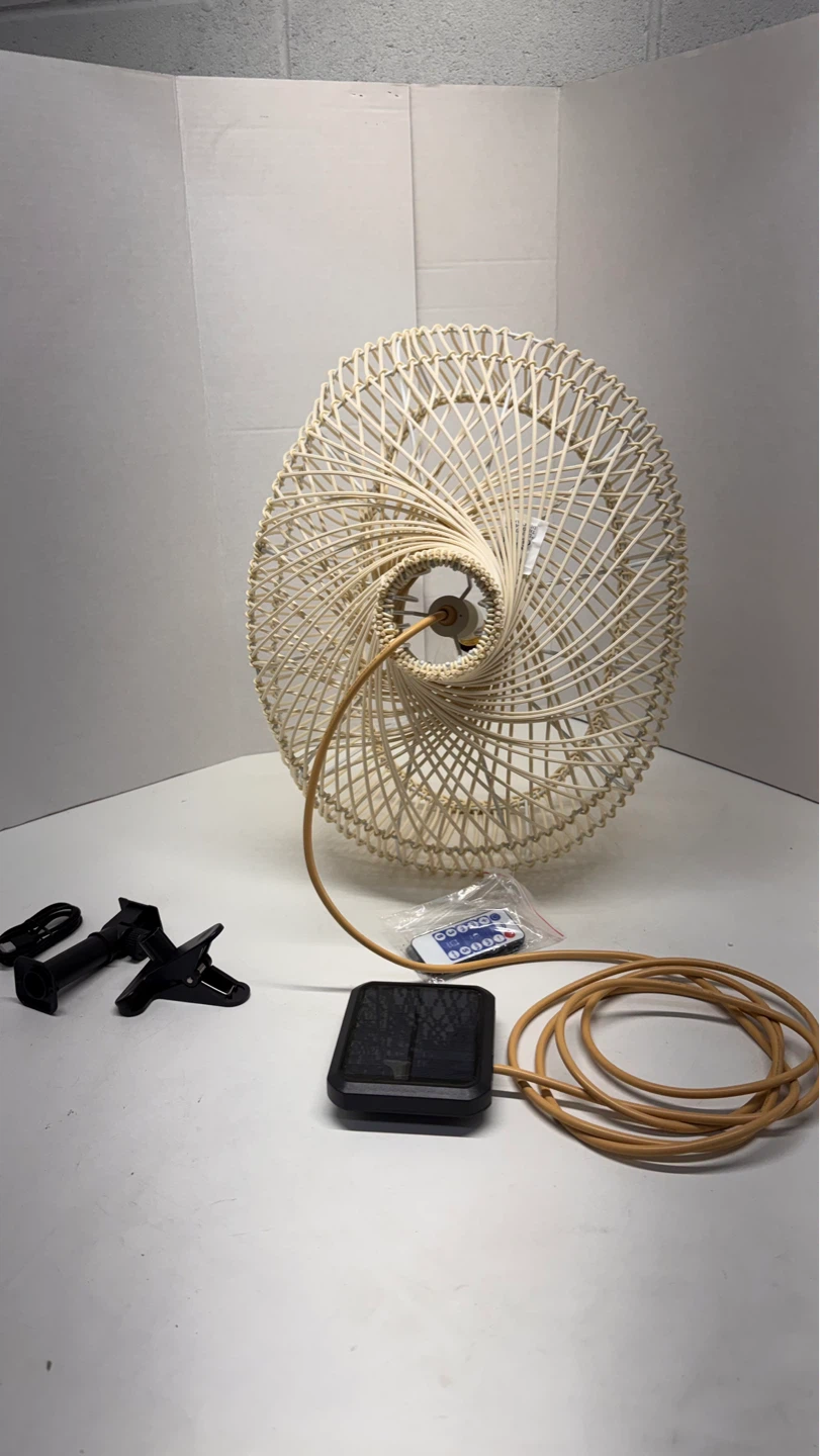 Woven Pendant Light Fixture with Remote - photo 2